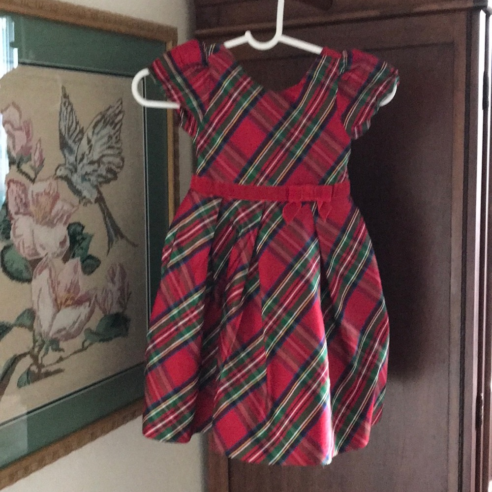 Janie and Jack holiday Christmas plaid red dress size 4 t